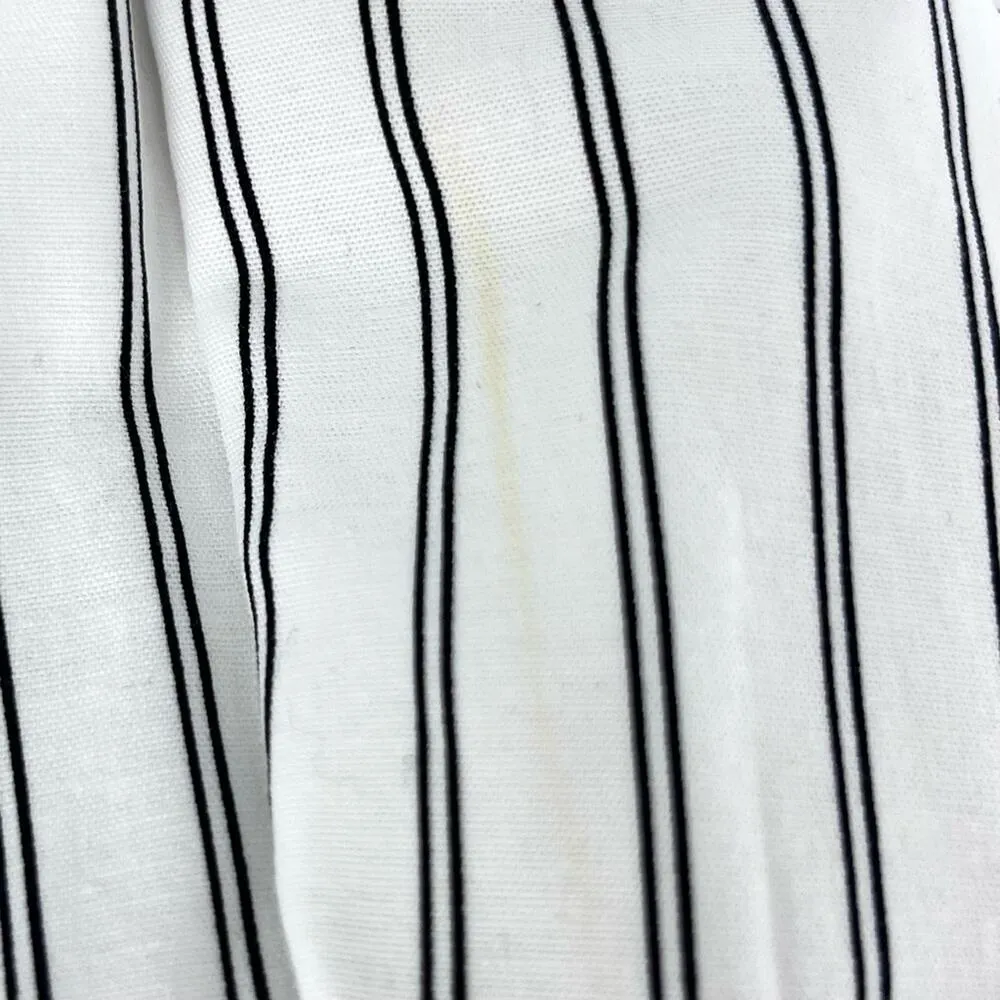 Liz Claiborne Emma Classic Cotton Twill Stretch Pants Cream with Black Stripes 6 - Image 6