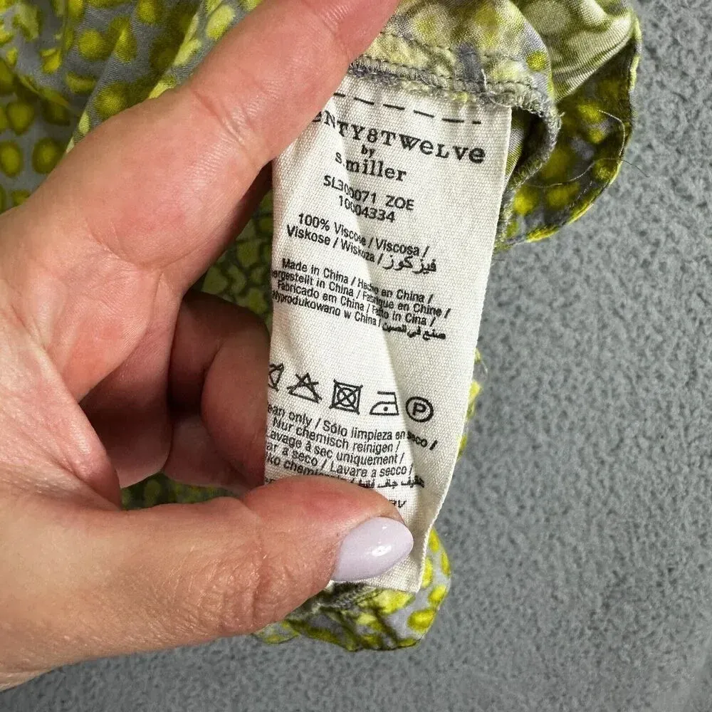 Twenty8twelve by s. miller top‎ womens 6 green gray geometric print gauzy flowy - Image 5