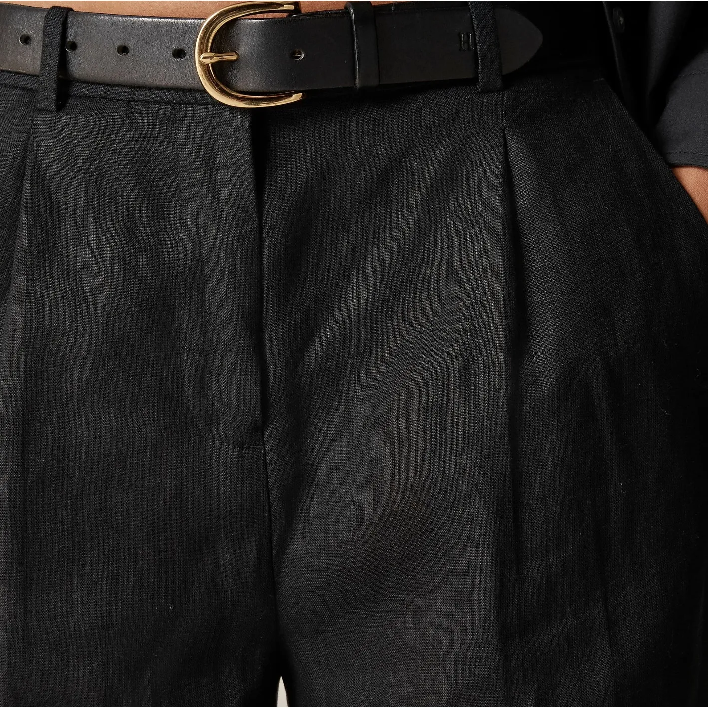 J.Crew Petite Wide Leg Essential Pant Linen High Waist Classic Black US 4 P NWT - Image 3