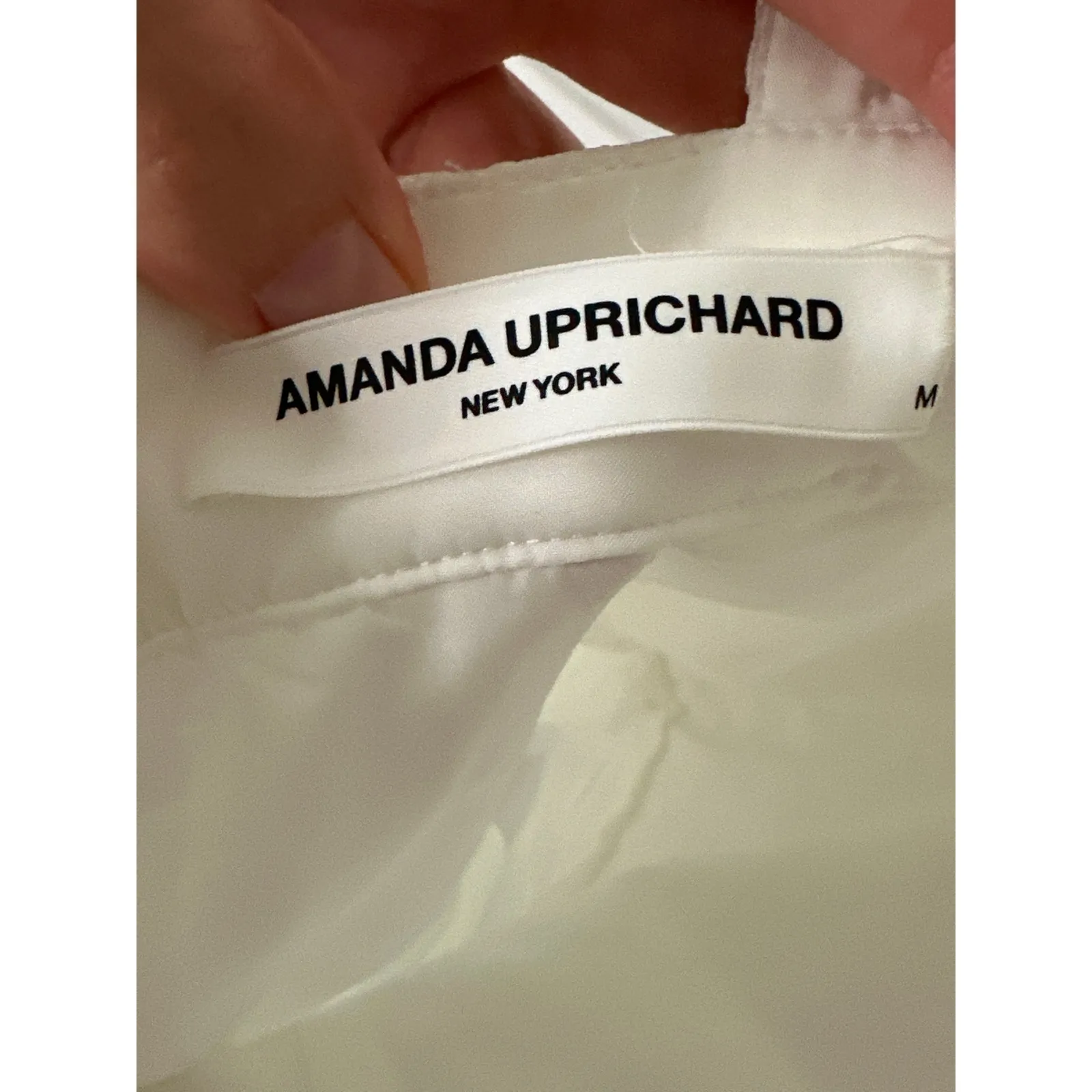 Amanda Uprichard Annalise White Jacquard Mini Dress M Bridal Party Flounce Hem - Image 6