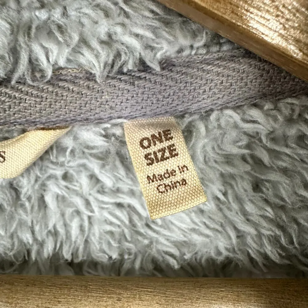 Soft Surroundings Womens One Size Sherpa Sweater Cardigan Gray 58707 - Image 8