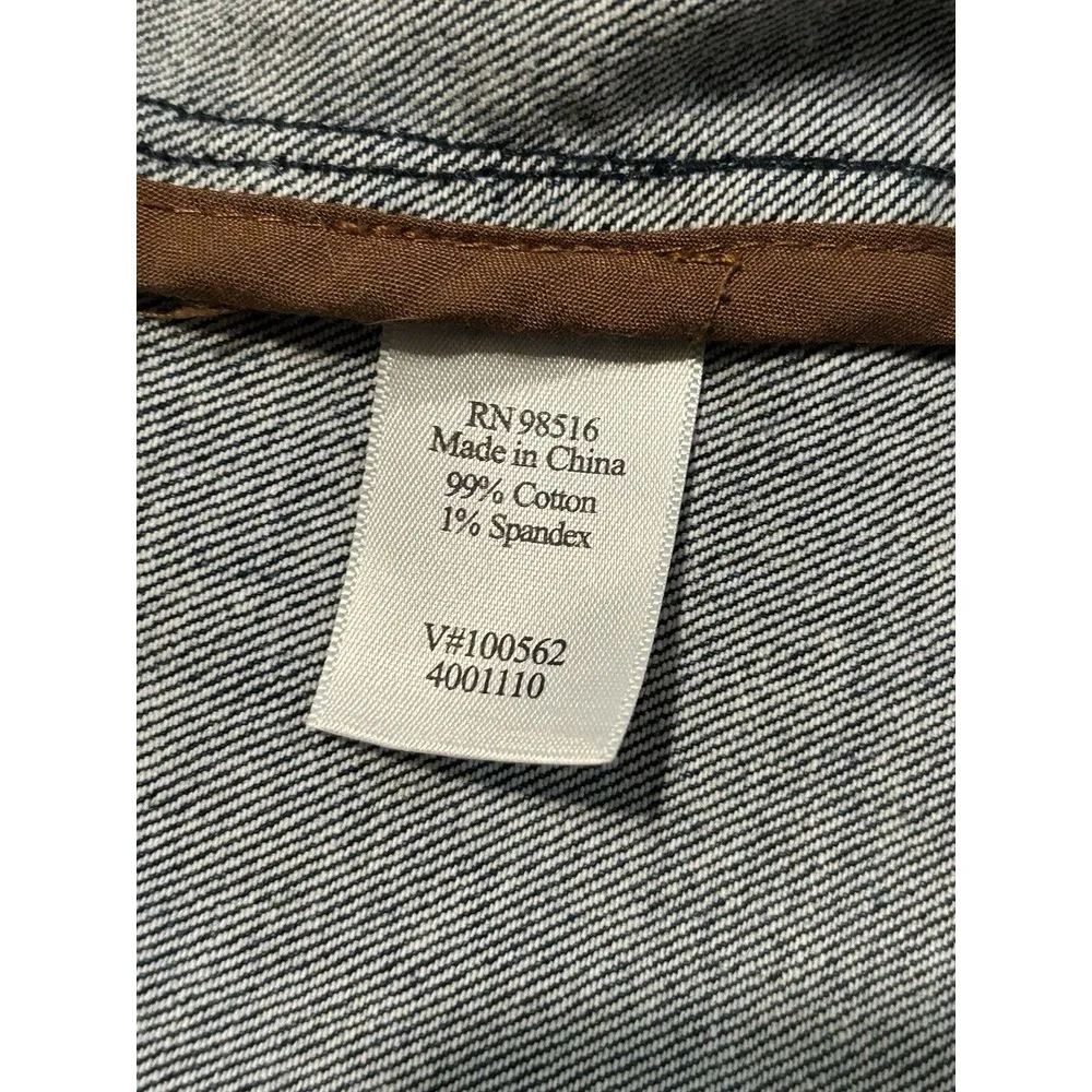 Coldwater Creek Womens Jean Jacket Short Dark Wash‎ Denim Size P12 Button Up - Image 5
