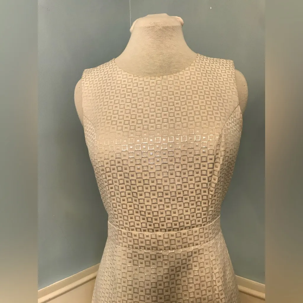 Pearl White Shimmer Sheath Dress by Banana Republic Sz 8 - Image 2