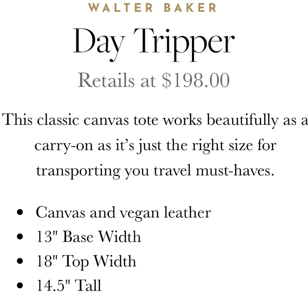 NWT Walter Baker Canvas and Vegan Leather Carly Bag: 13”x 18”x 14.5” - Image 7