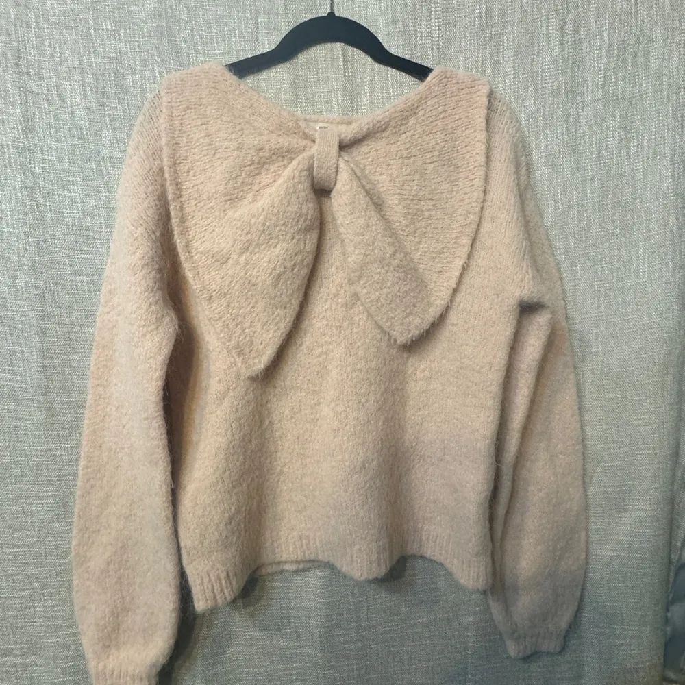 ByTiMo Powder Pink Bow Sweater Soft Fuzzy Alpaca Wool Size XS - Image 7
