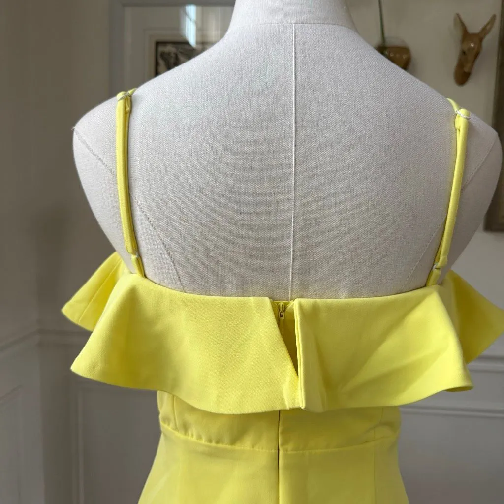 Bardot Lemon Yellow Rossa Frill Cocktail Dress $120 8 - Image 5