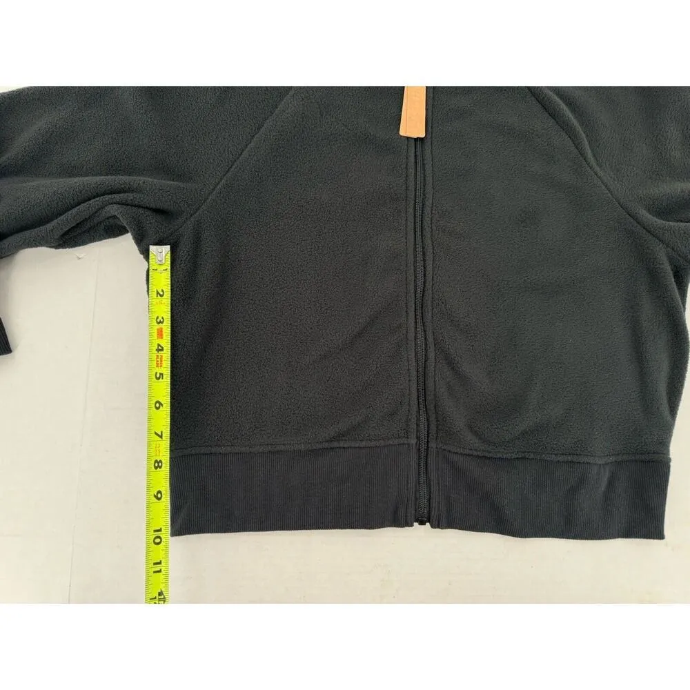 Skims Fleece Lounge Track Jacket Sz XXL Cropped Black Onyx Outdoor Casual New​ - Image 9