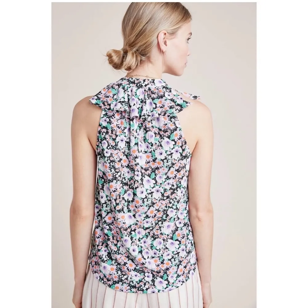 Anthropologie Chalmers Spliced Floral Ruffle Top - Image 8