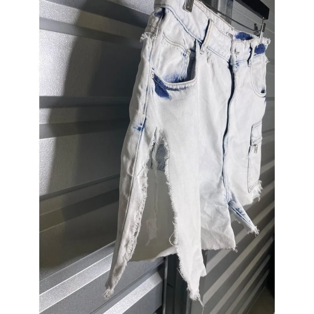 DL1961 Denim Hepburn High Rise Wide Leg Short Mystic Womens Size 32 - Image 10