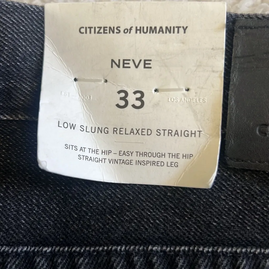 Citizens of Humanity‎ Neve Low Slung Relaxed Jeans Obsidian Black Size 33 NWT - Image 15