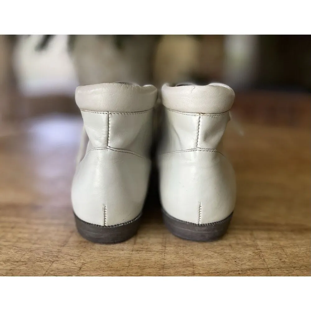 Vintage NY Transit Women’s Ivory Genuine Leather Made In Brazil Lace Up High Top - Image 4