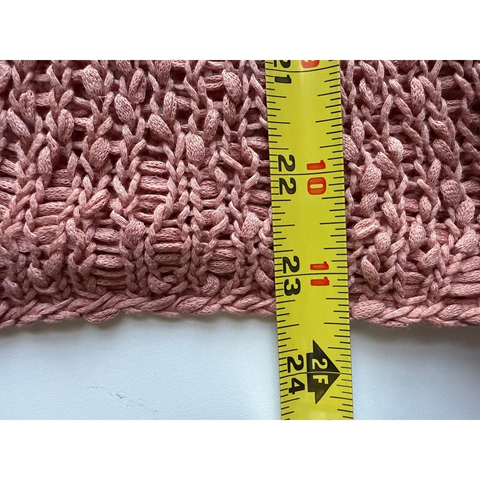 Eileen Fisher Open Weave Knit Cotton Tank Top in Pink Size XS - Image 5