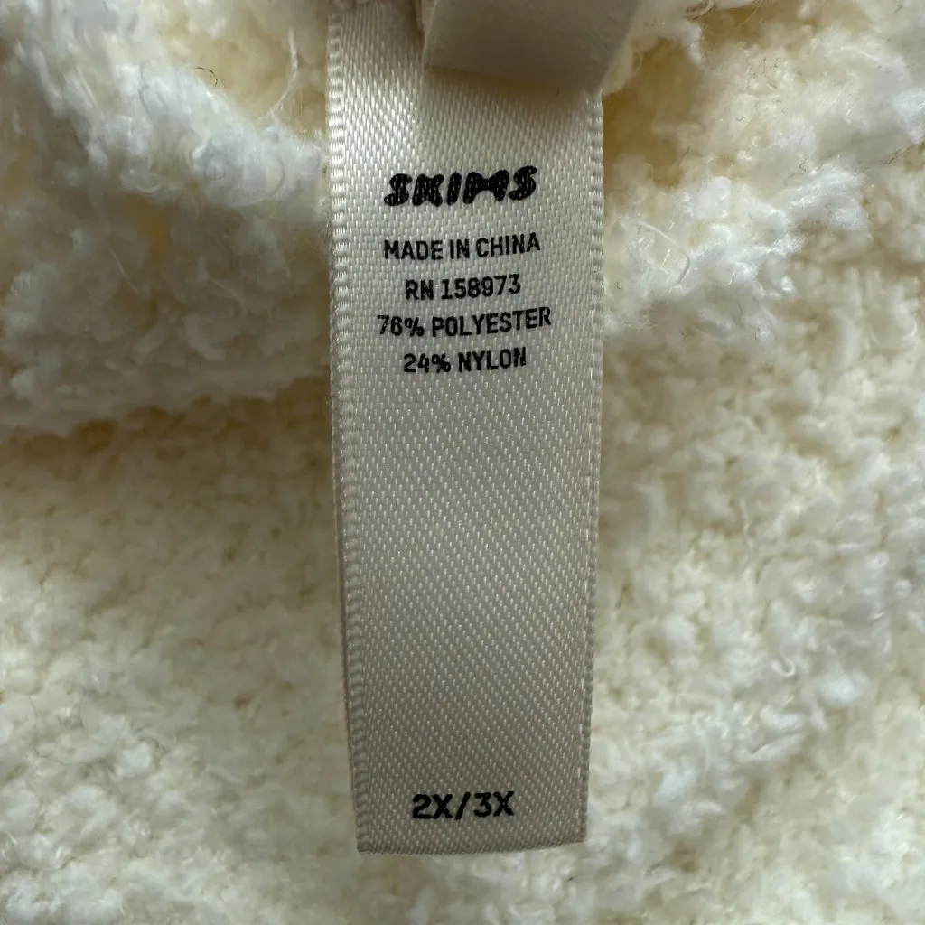 Skims Cozy Knit Crop Tank Top Women's 2X/3X Bone Fuzzy Sherpa Comfy Lounge NWOT - Image 11