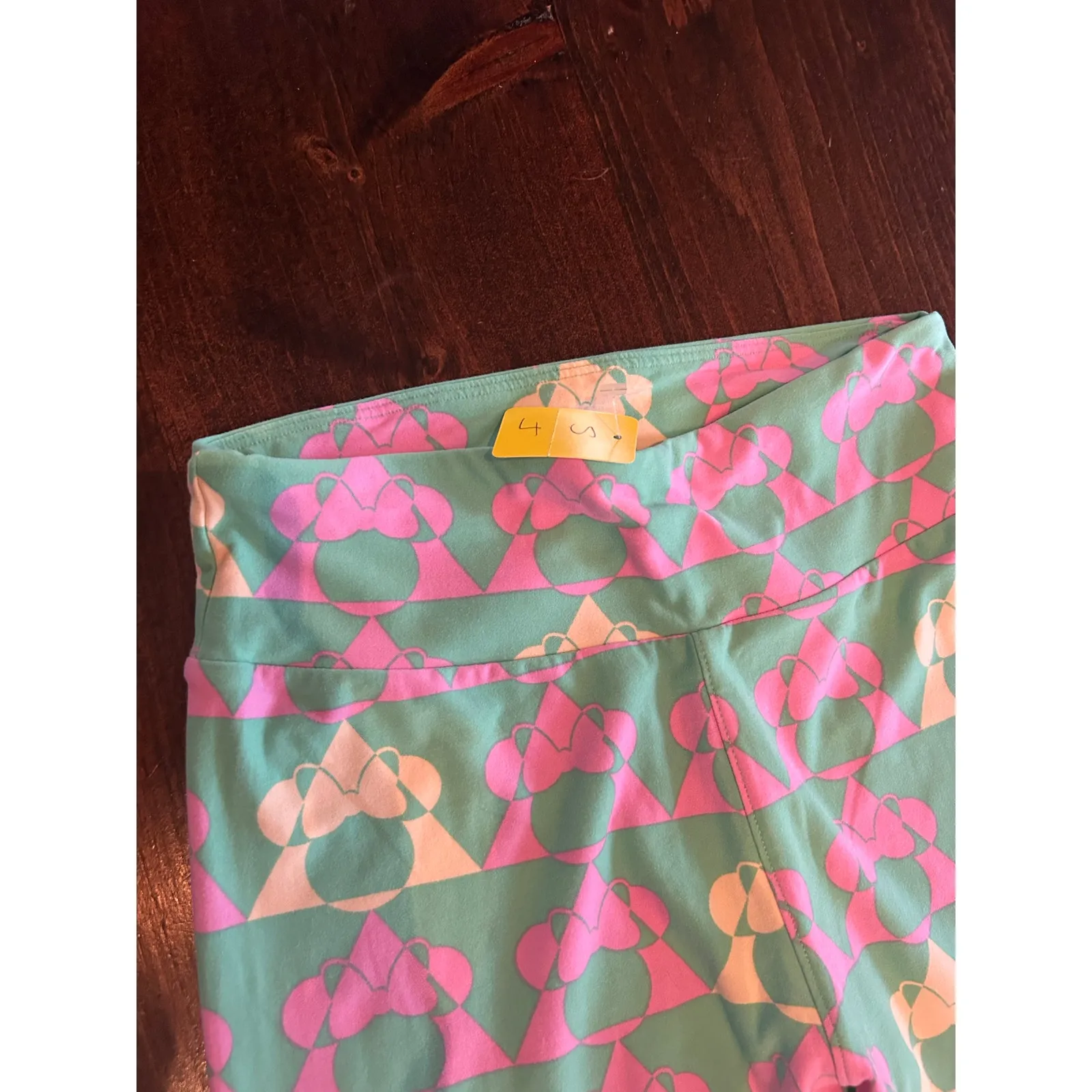 ⭐️ Lularoe Minnie Mouse Pink Green‎ Leggings One Size Fits All Women Soft Pants - Image 2