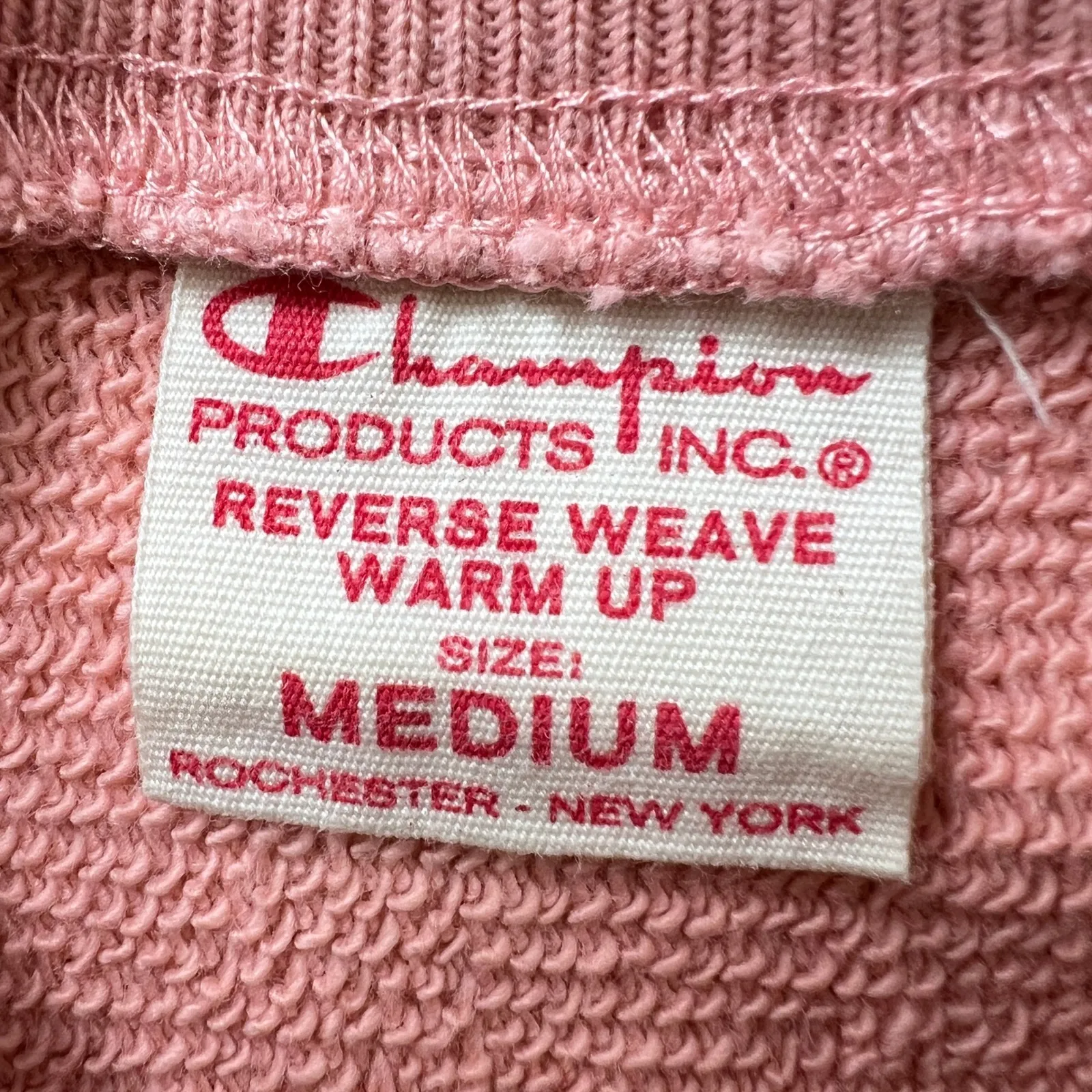 Champion Reverse Weave Sweatshirt Medium Coral‎ Crewneck Vtg. Style Heritage USA - Image 3