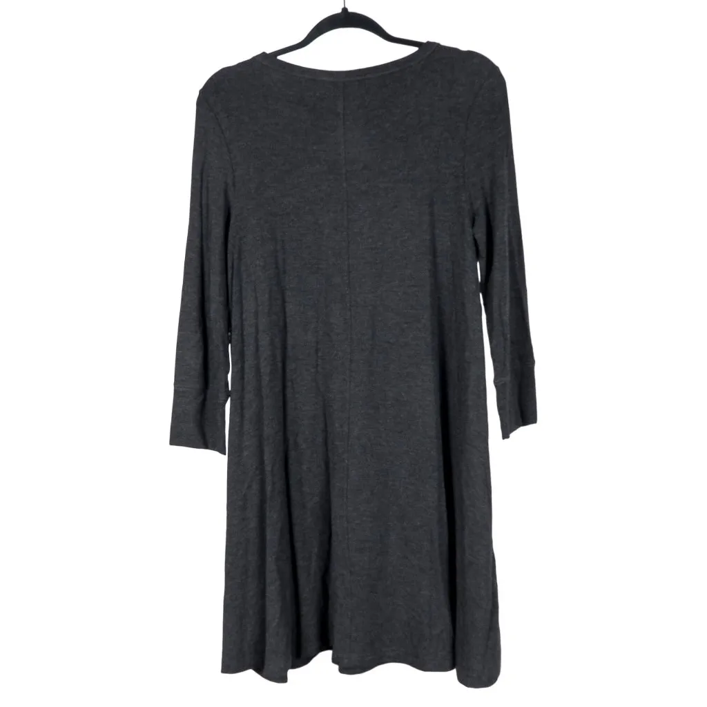 Workshop Republic Clothing Swing Dress M Womens Gray Long Sleeve Rayon Stretch - Image 6