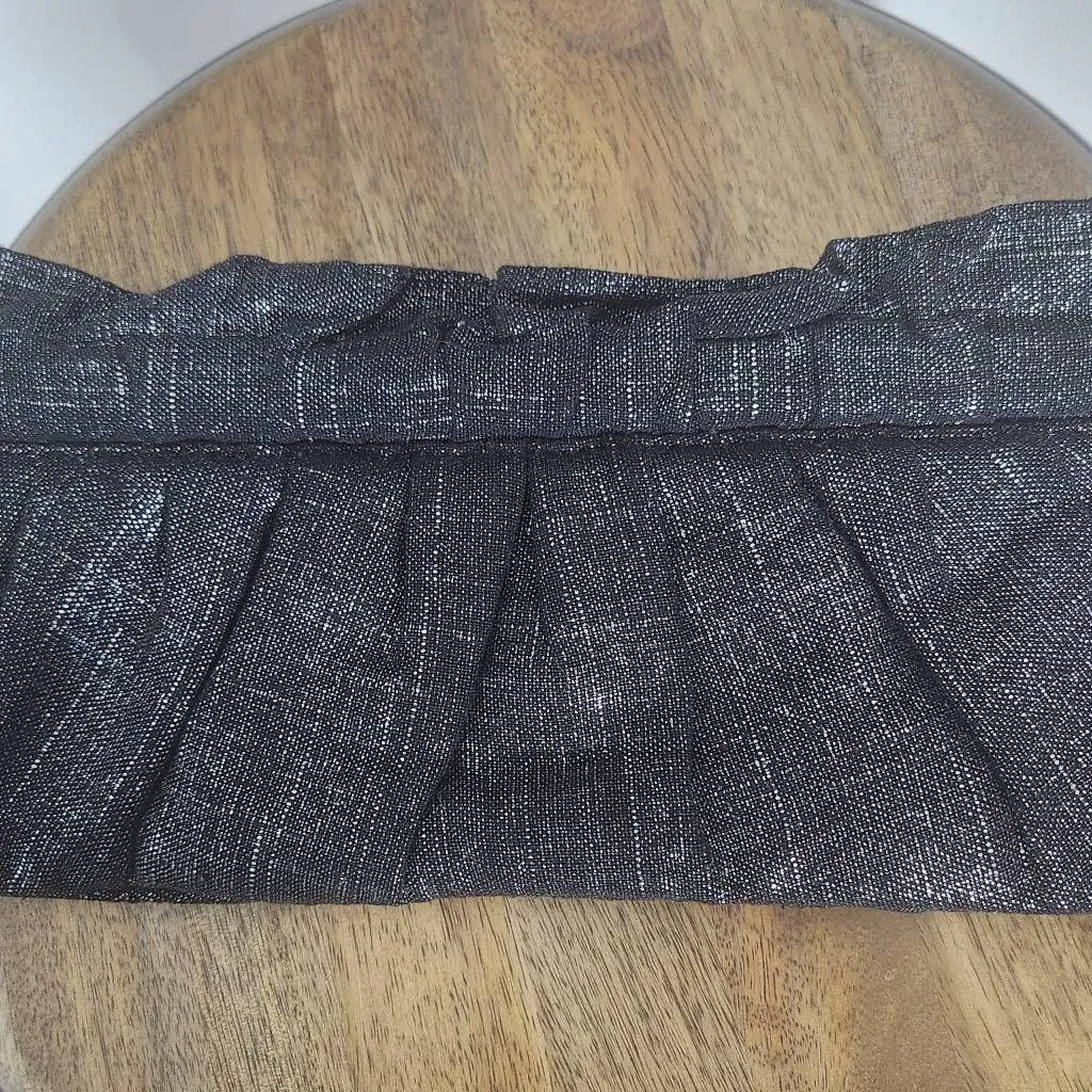 Express Black Clutch with Silver Metallic Thread Express Black Zip-Up Clutch Bag - Image 3