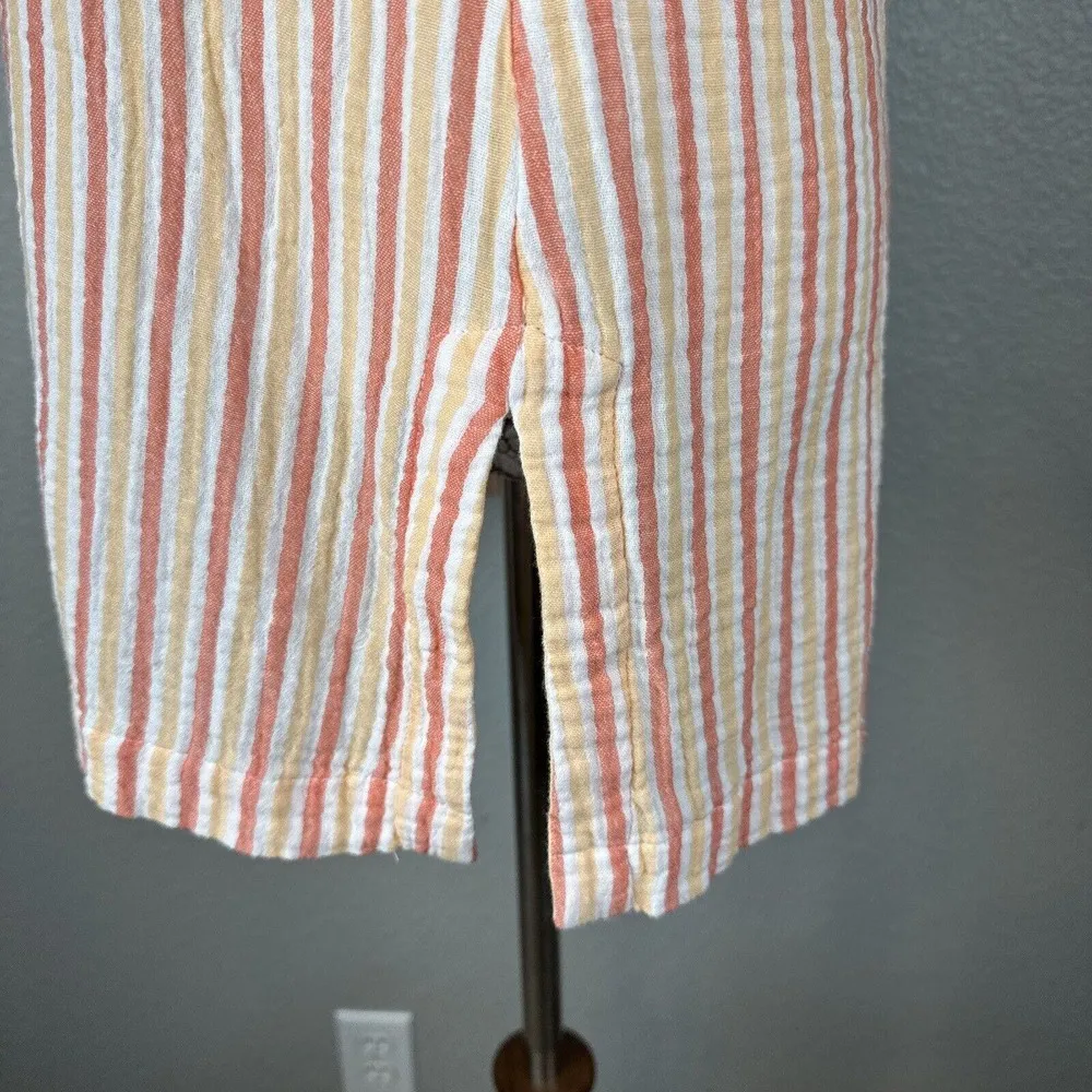 Soft Surroundings Escambia Gauze Tunic Shirt Size XS Orange White Stripe Cotton - Image 4