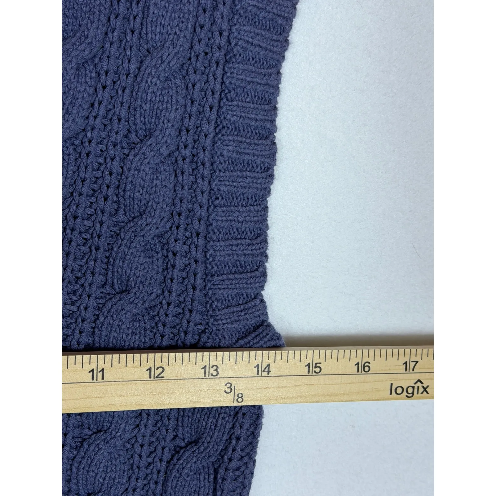 American Eagle Outfitters Womens periwinkle blue Cable Knit Sweater Vest XS - Image 4