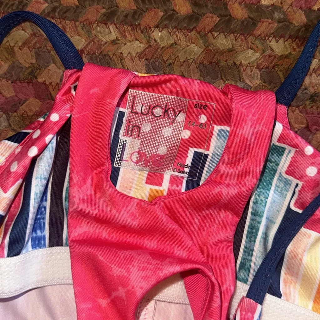 LUCKY IN LOVE PRETTY IN INK PINK BRALETTE TANK ACTIVE TENNIS GOLF - Image 3