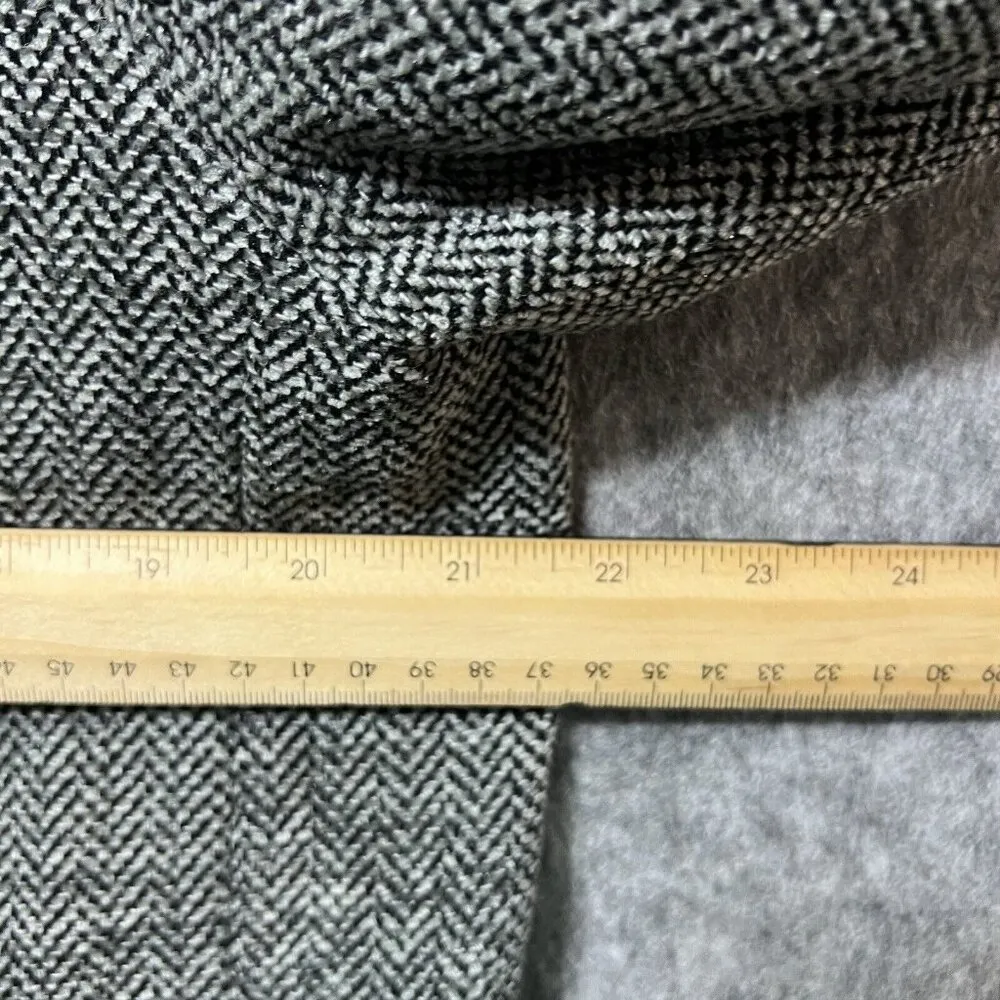 New York & Company Blazer Jacket‎ 14 Wool Herringbone Gray Lined Single Button - Image 2