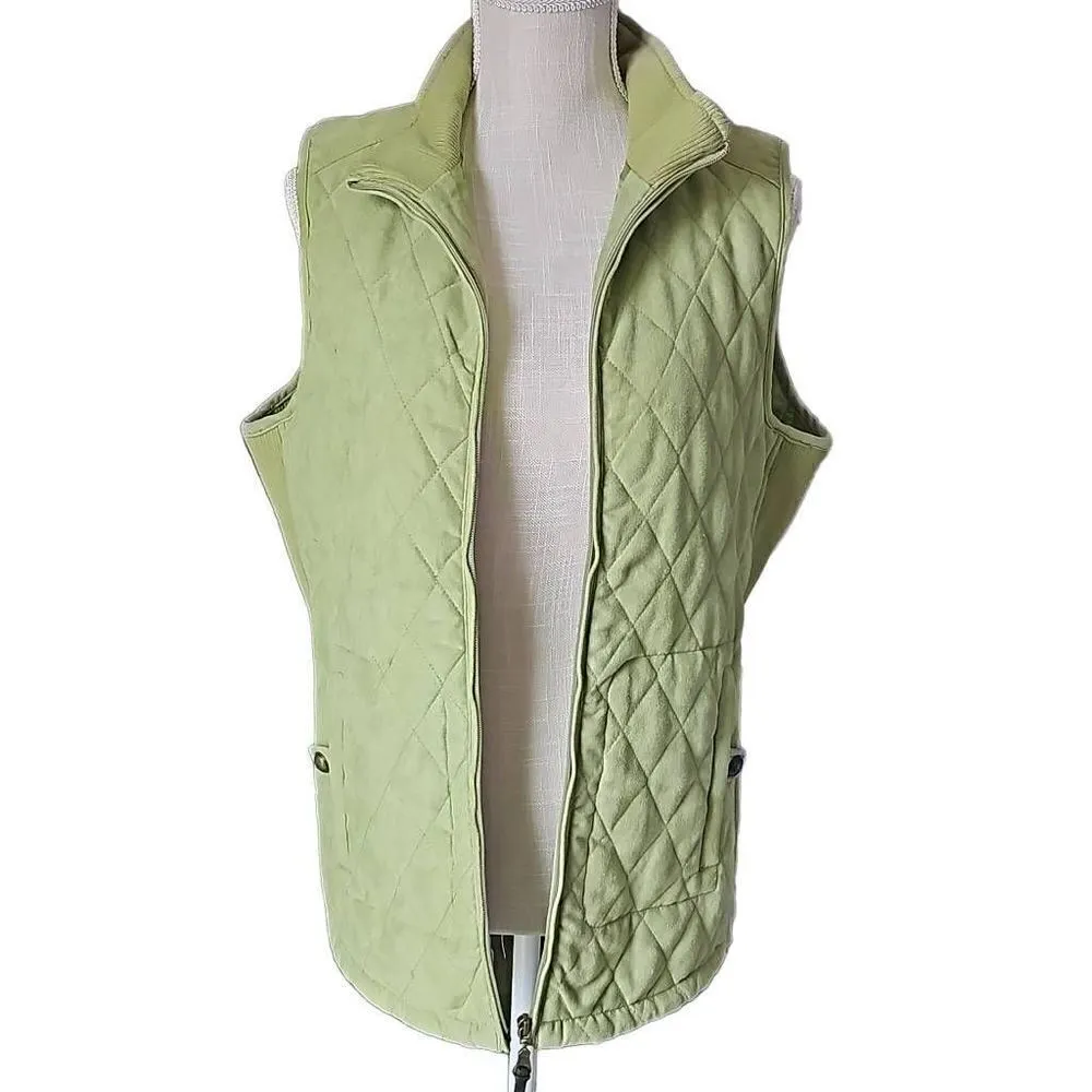 Cali and York Soft lightly quilted Vest Jacket. Green Size L - Image 4