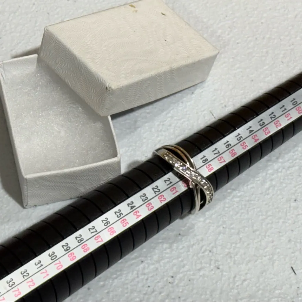 Crossover Silver Band Ring Size 9 Weight : 2.85 Gram - Image 3