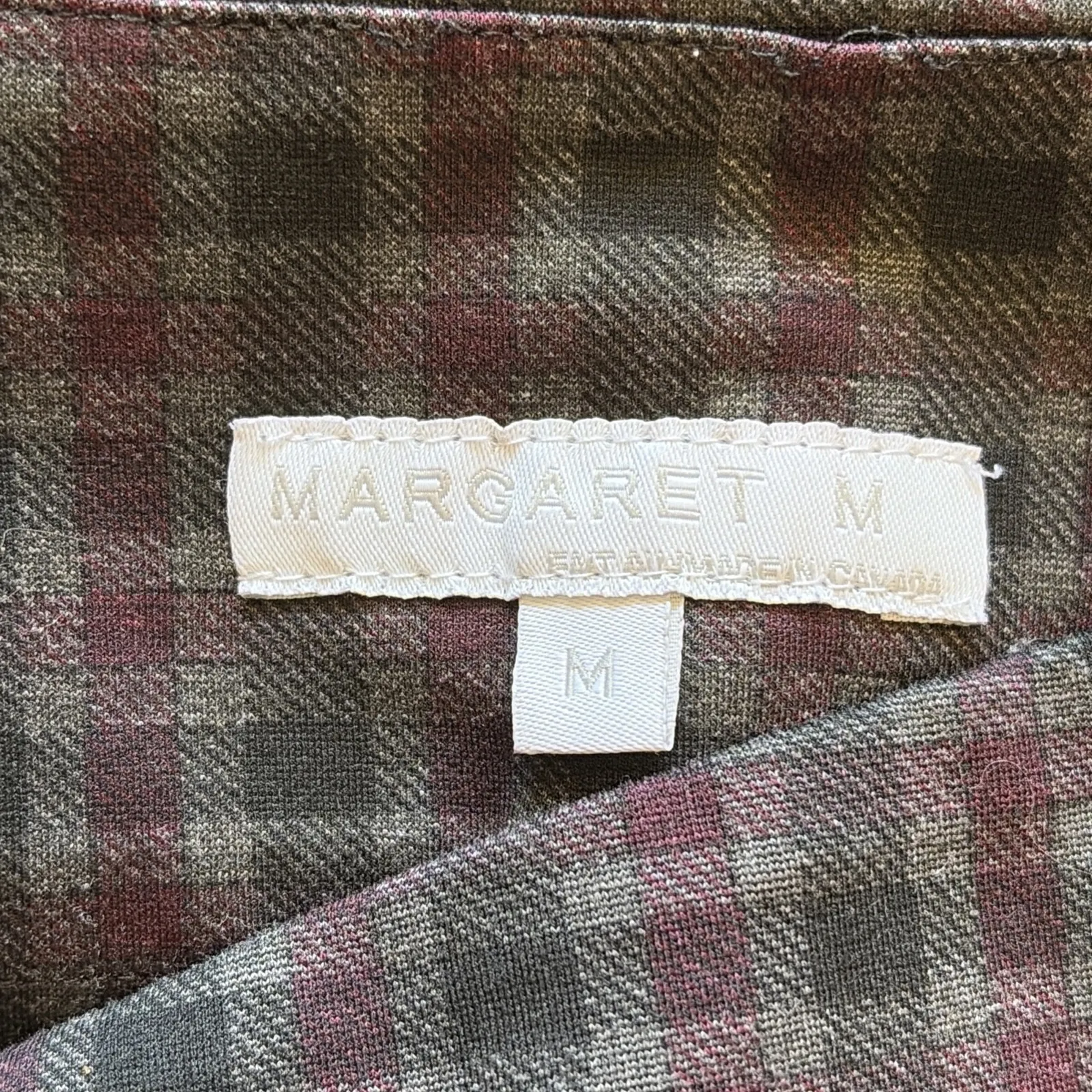 Margaret M Canada Dark Academia Plaid Ponte Stretch Pencil Skirt Womens Medium - Image 4