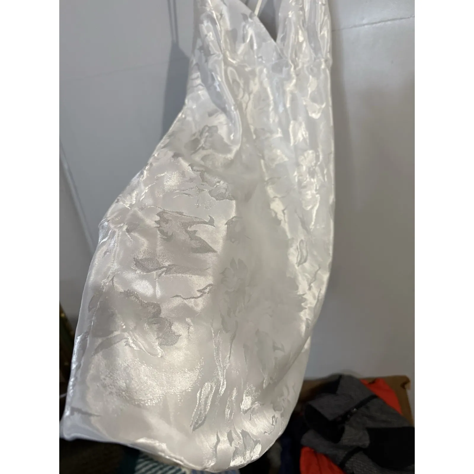 Vintage Floral White Slip Dress Women's Size M/L Size M - Image 5