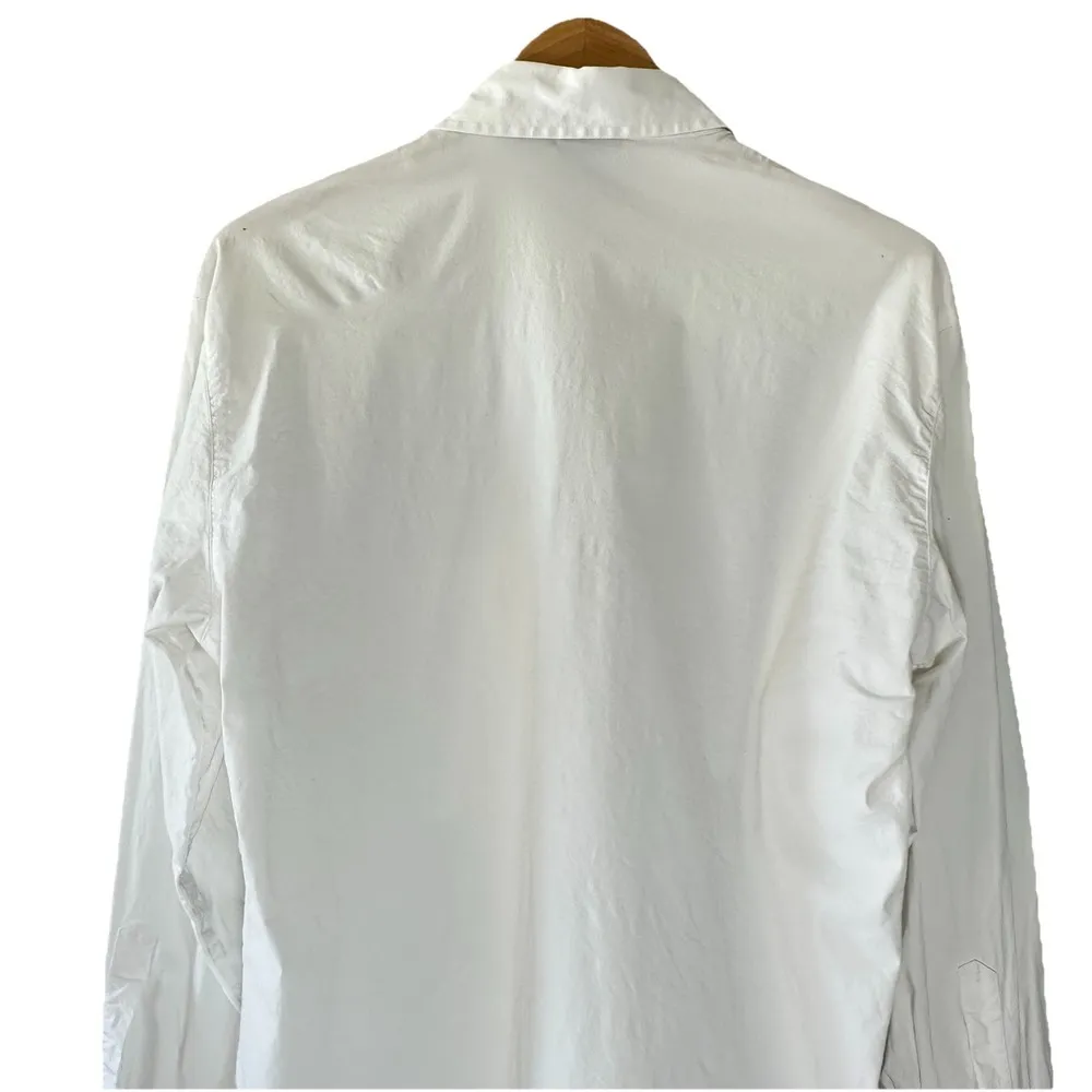 VTG‎ 90's Versace Classic V2 White Collared Shirt Metal Logo Buttons L Old Money - Image 4