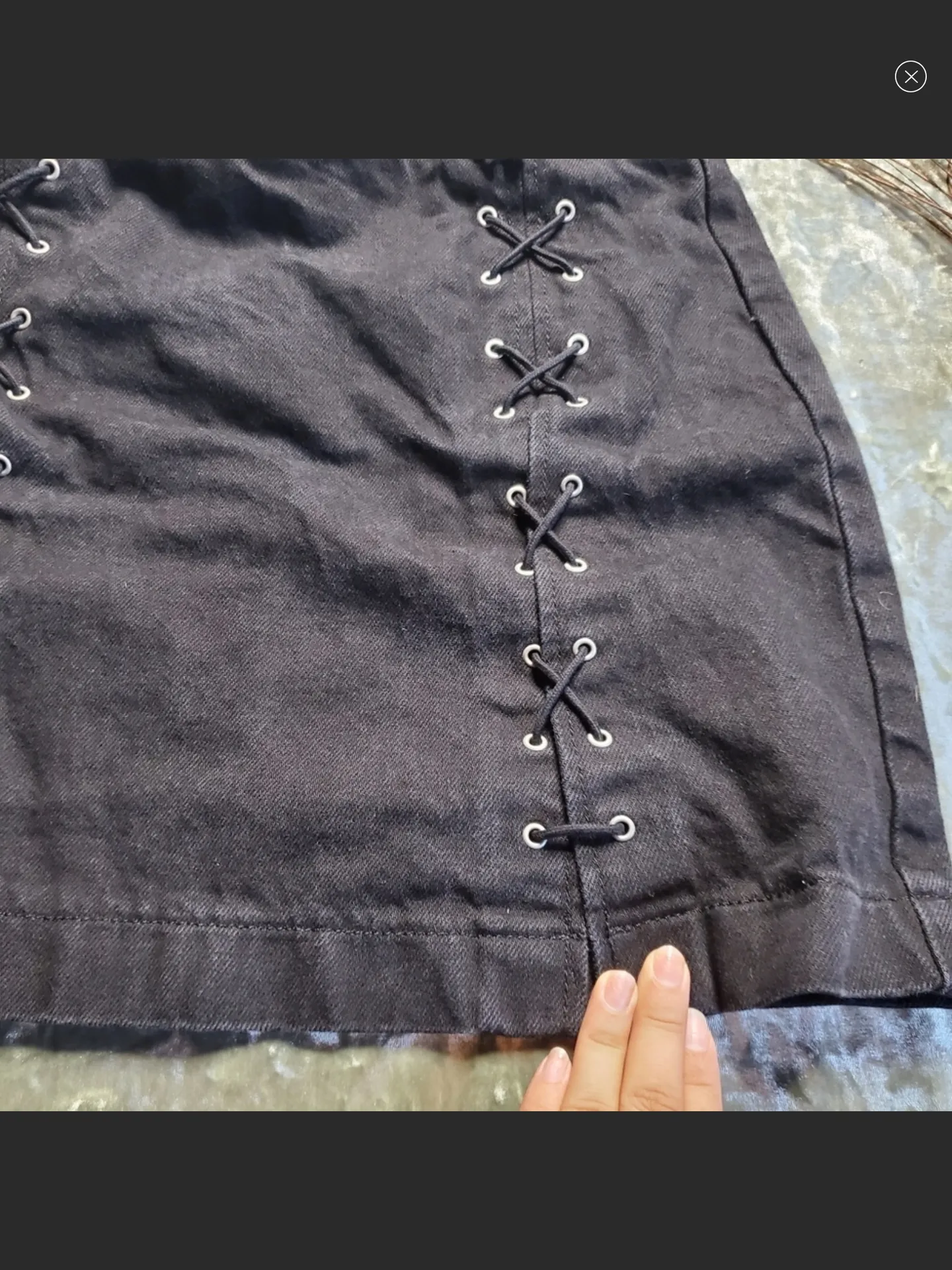 Lace-Up Denim Skirt - Image 4