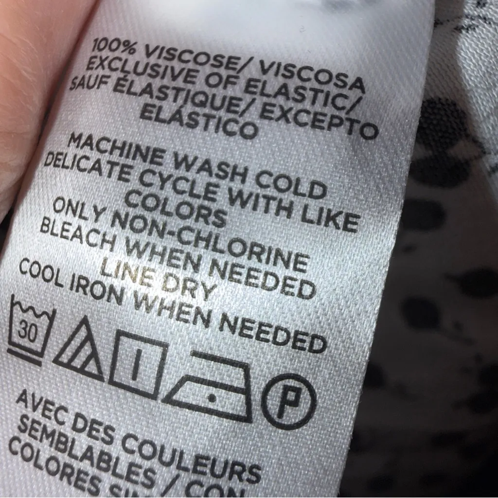 Loft Short Sleeve Black & White Floral Flowy Summer Dress Short Sleeve 10 - Image 7