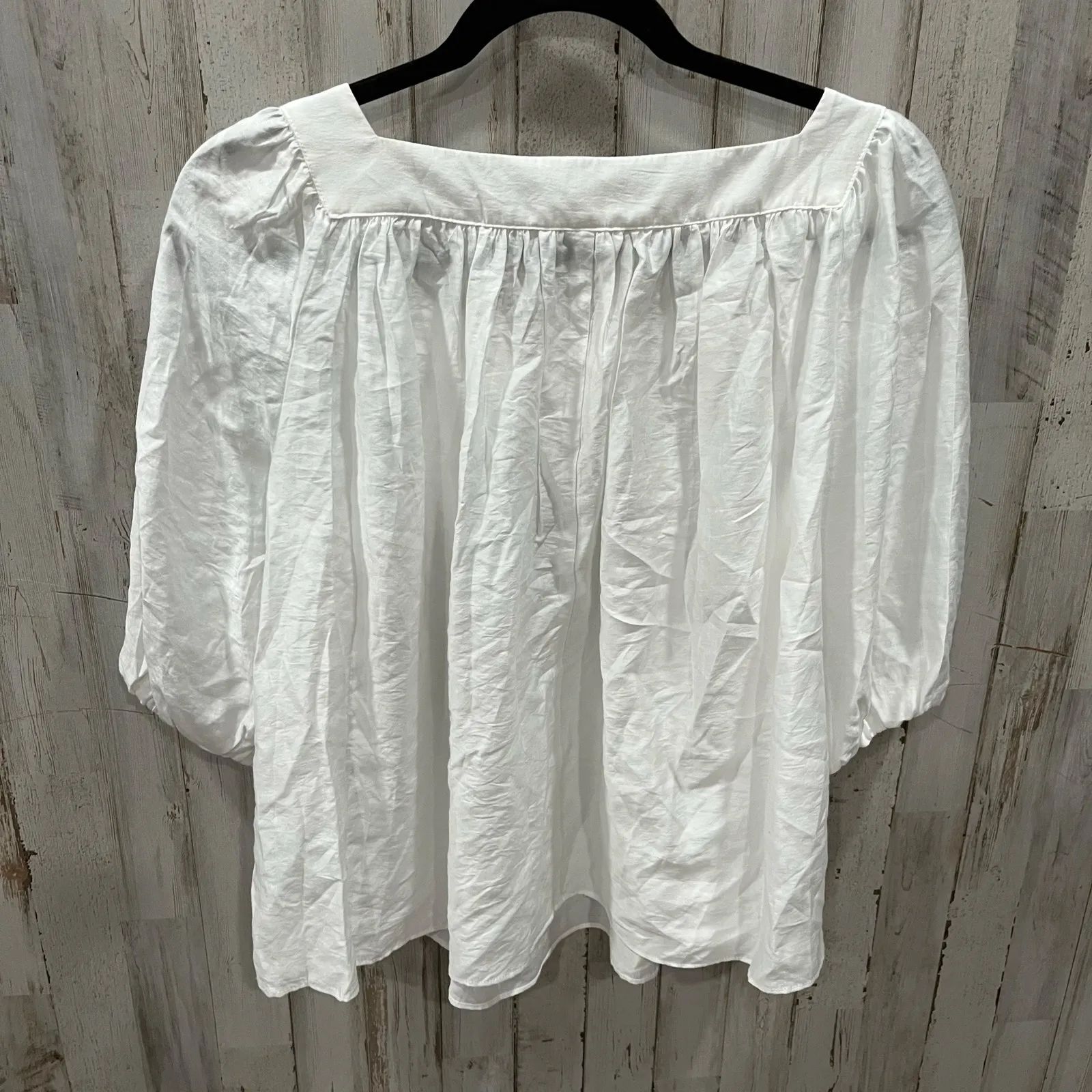 New H&M White Square Neck Peasant Flowy Pirate Top Womens Size Small Renaissance - Image 4