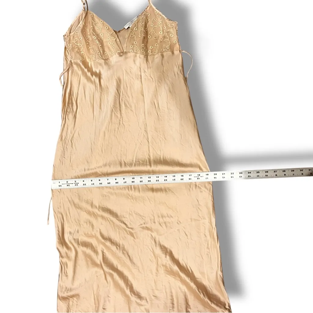 Vtg Y2K 100% Silk Babydoll Slip Dres M Cream Champagne Fairy Coquette Sarah Size M - Image 7