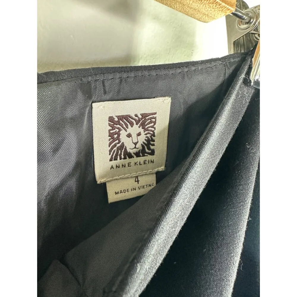 Anne Klein Womens Black Pencil Skirt Size 4 Career Office Basic Modest Slit - Image 3