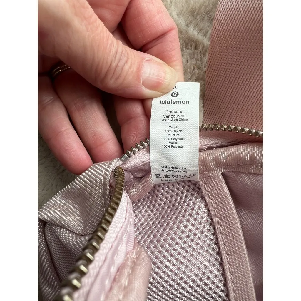 Lululemon Crossbody Belt Bag In Light Pink With Adjustable Strap & Zipper Closur - Image 10