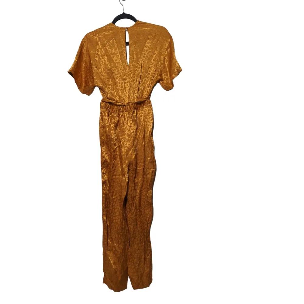 Joie Tau Leopard Print Jumpsuit Copper Animal Print XXS New with Tags (NWT) - Image 6