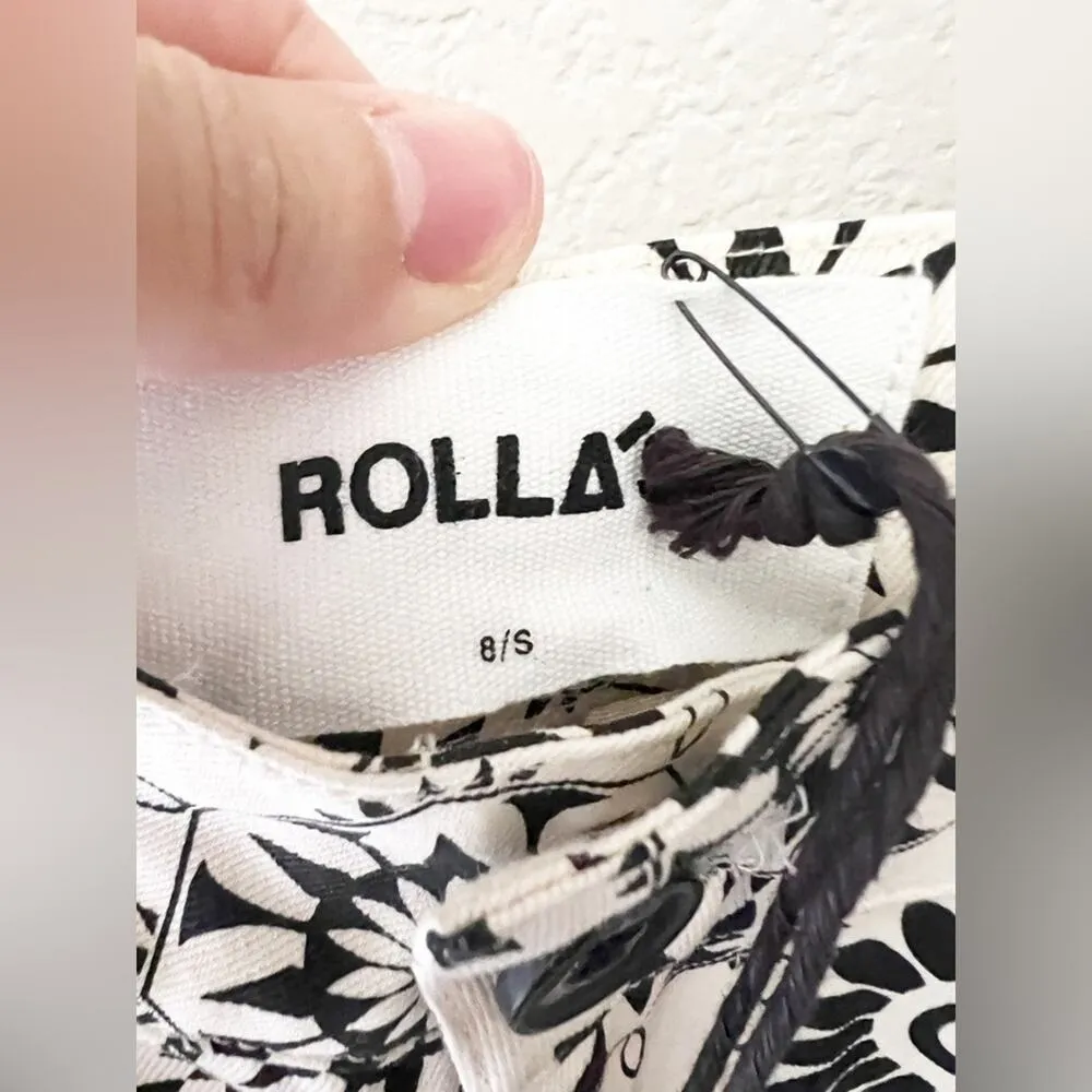 ROLLA’s Retro Plaza Cream Floral High Waist Boot Cut Crop Pants Size 6 Short - Image 5