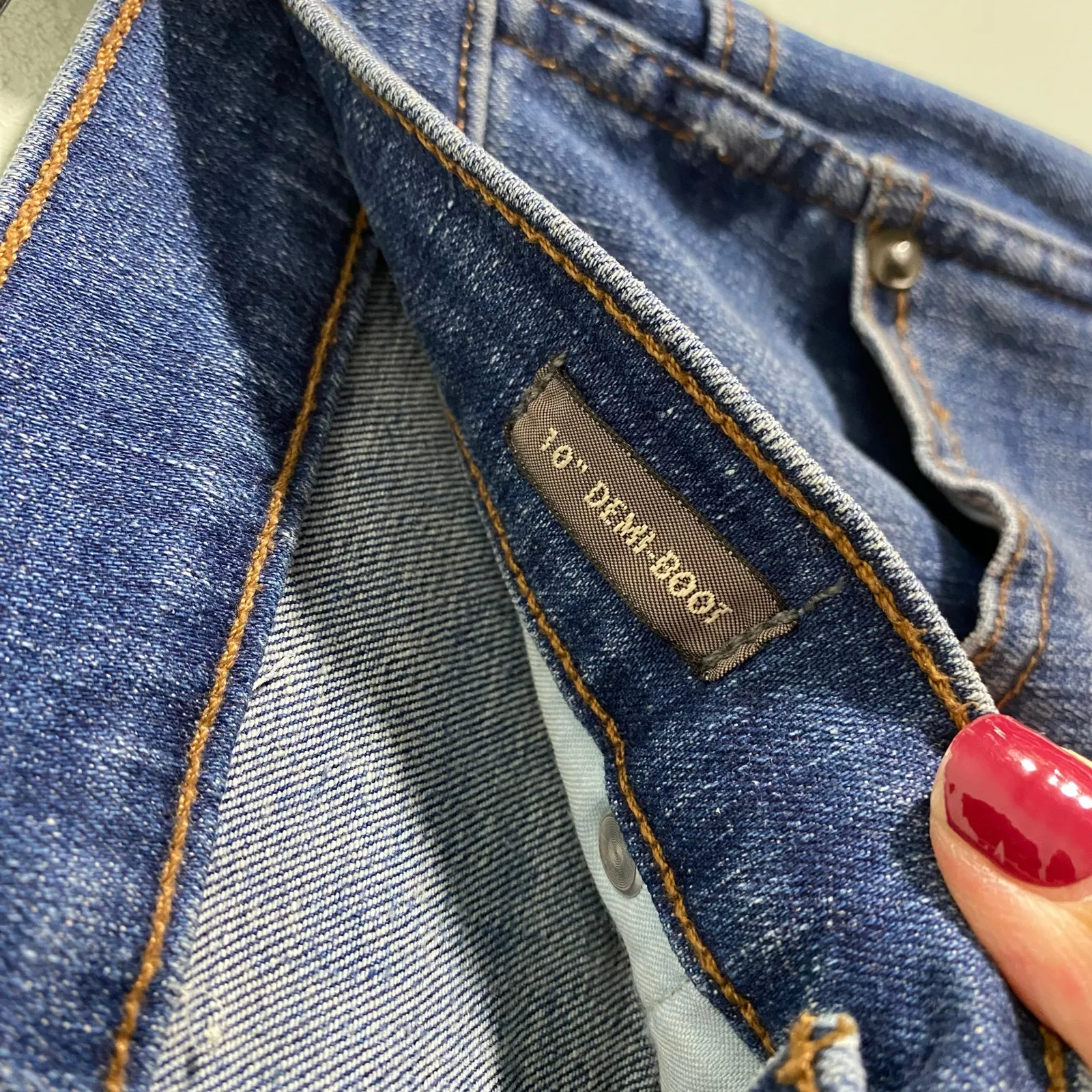 Point Sur J Crew Women Blue Raw Hem Ankle 10" Demi Boot Jeans Size 29 - Image 4