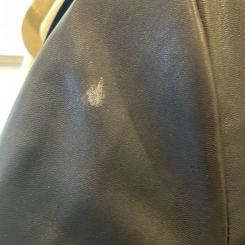 Drew Vegan Faux Leather pleated Lined Dress Black Size 2 - Image 7