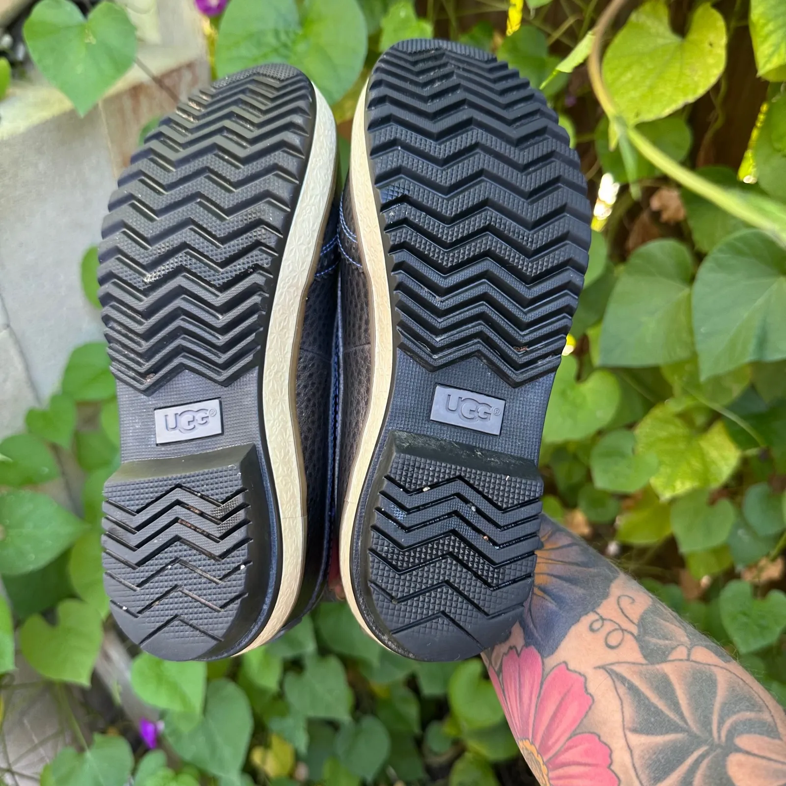 UGG Australia Plaid Leather Trim Buckle Accent‎ Ankle Boots Size US 6 EU 37 Gray - Image 9