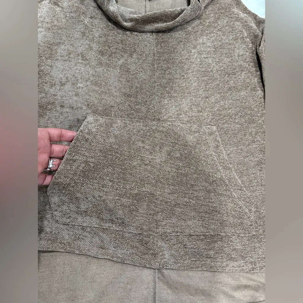 Zara Turtleneck Poncho Textured Brown Knitwear Size M - Image 6