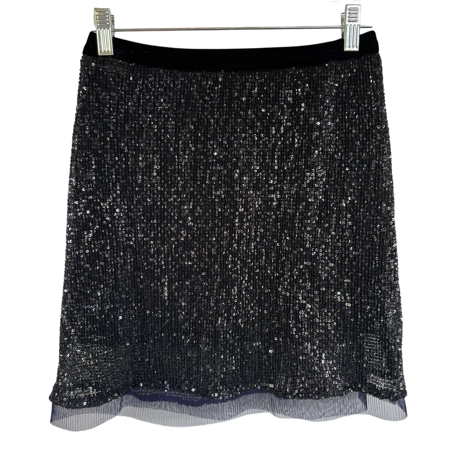 Free People Sequin Mesh Wild Child Mini Skirt Party Event Sparkle Disco Size 2 - Image 3