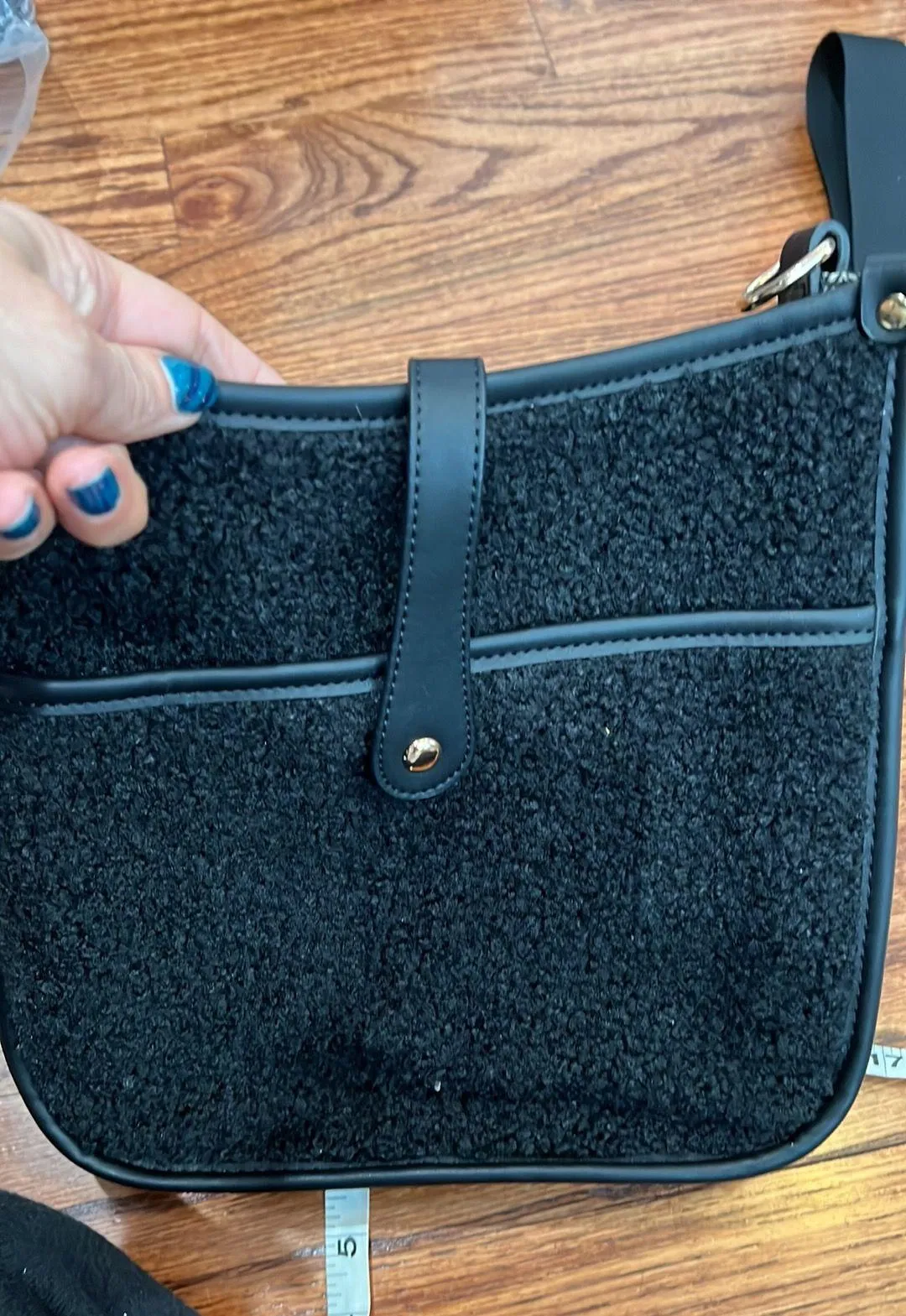 Black Plush Crossbody - Image 5