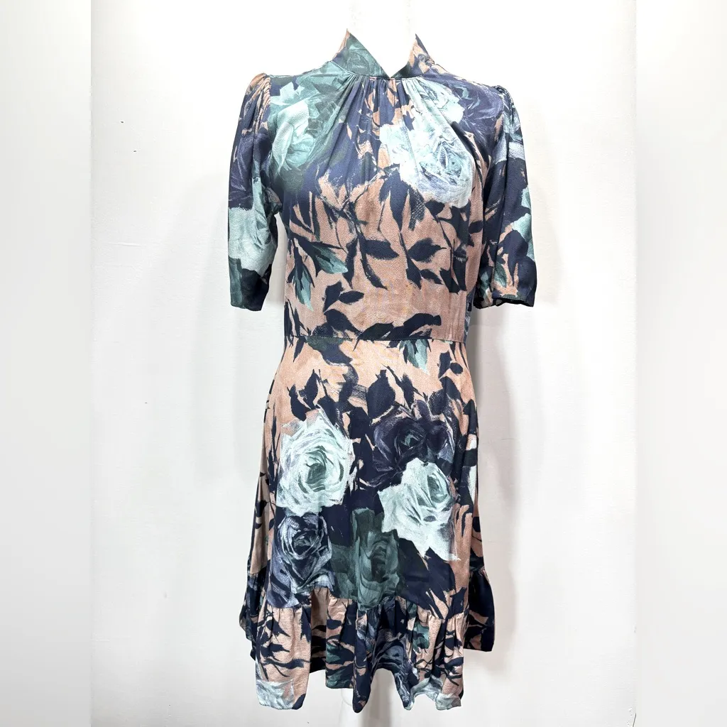 Closet London Floral High Neck Dress from ModCloth Back Cutout Coquette Girl Size 6 - Image 3