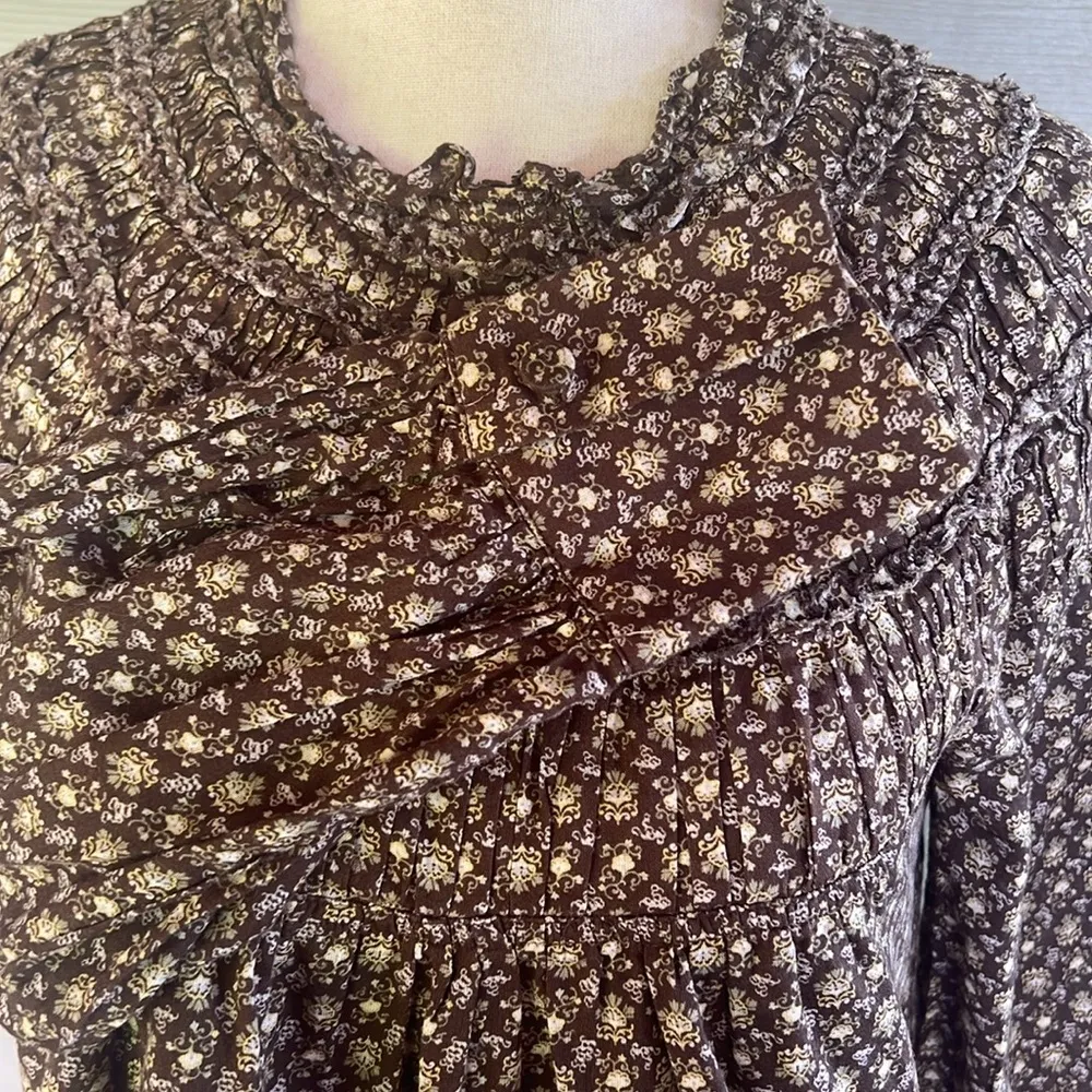 Rebecca Taylor Ruched Neck Floral Top - Image 5