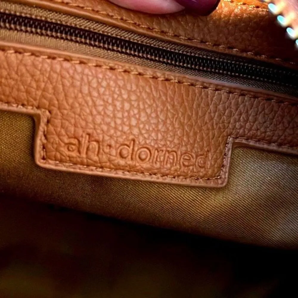 AH•DORNED Crossbody Bag‎ w/strap. Vegan leather. Camel colored Tan - Image 9