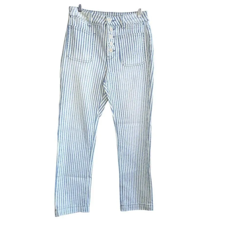 Anthropologie Pilcro and the letterpress high rise timeless railroad striped ank - Image 2