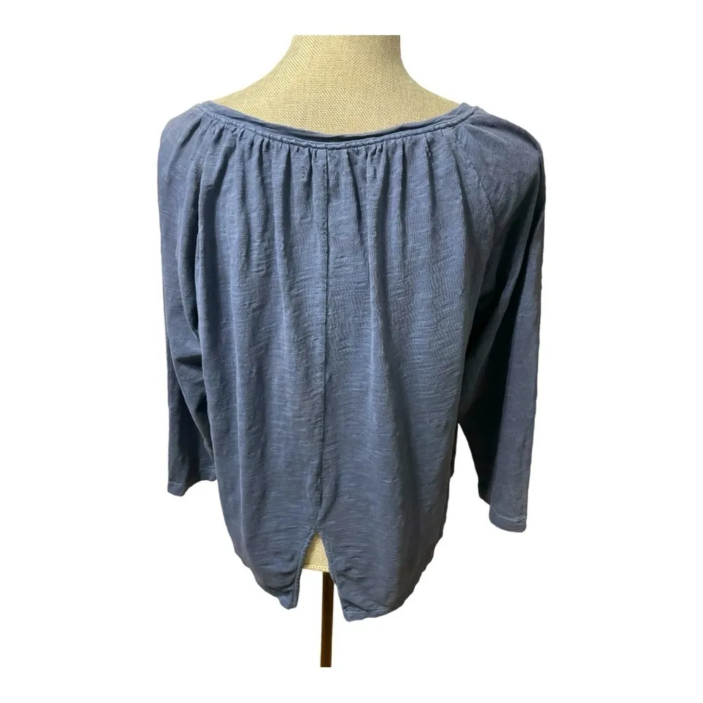 Madewell Blue Long Sleeve Top w/ Back Slit size S - Image 5
