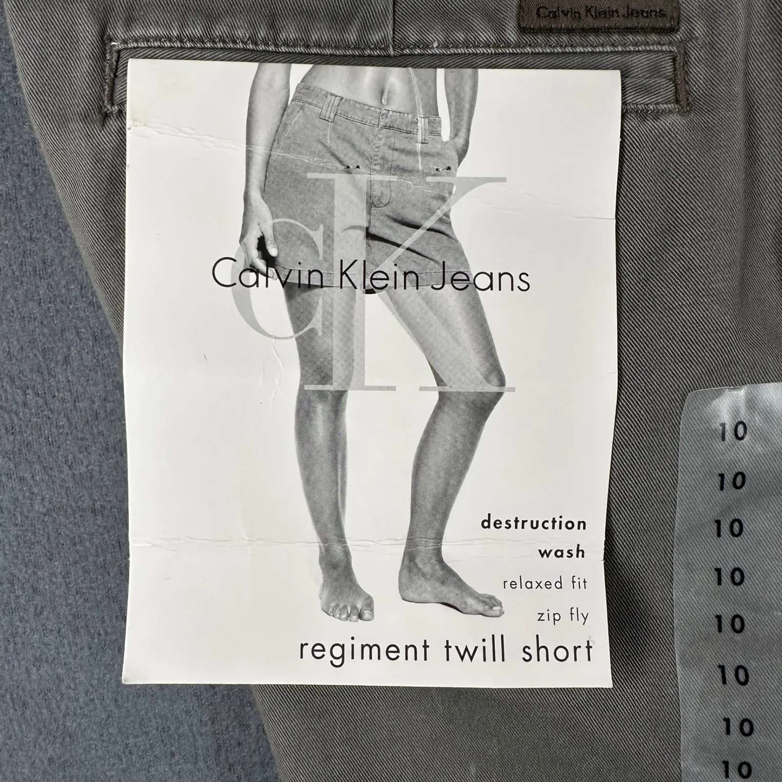 Calvin Klein Jeans Chino Shorts Womens 10 Gray Regiment Twill Shorts *Spots NWT - Image 10